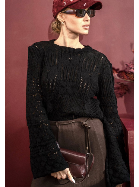 Sweter BOHO - czarny