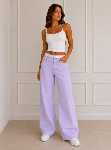 Spodnie wide leg pastel LAVENDER