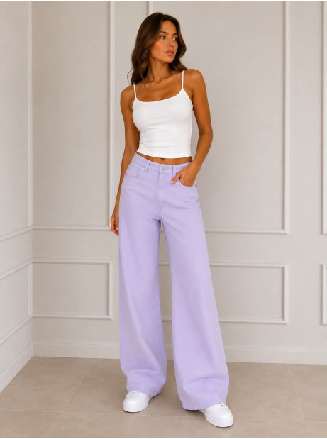 Spodnie wide leg pastel LAVENDER